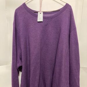 Purple plus size soft long sleeve sweater